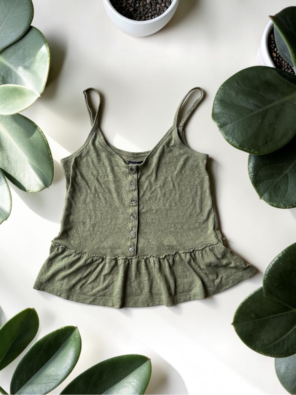 Abercrombie & Fitch Army Green Peplum Top
